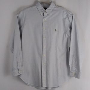 Ralph Lauren white stripe button shirt men size 17